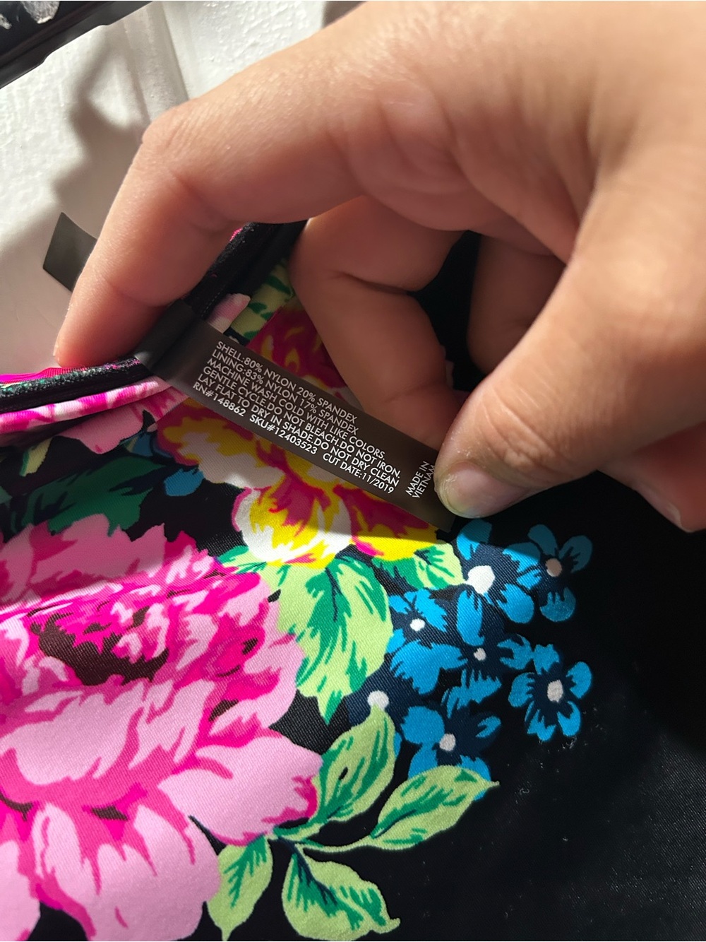 Torrid High Rise Lattice Side Black Floral Bikini Bottoms Size 3X - Picture 9 of 9